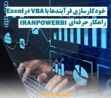 نمودارها و آیکون‌های تحلیلی روی صفحه لپ‌تاپ در حال نمایش خودکارسازی فرآیندها با VBA در Excel